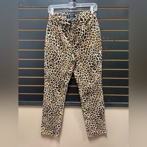 Charter Club Leopard Print Ankle Pants Brown Black Size 6